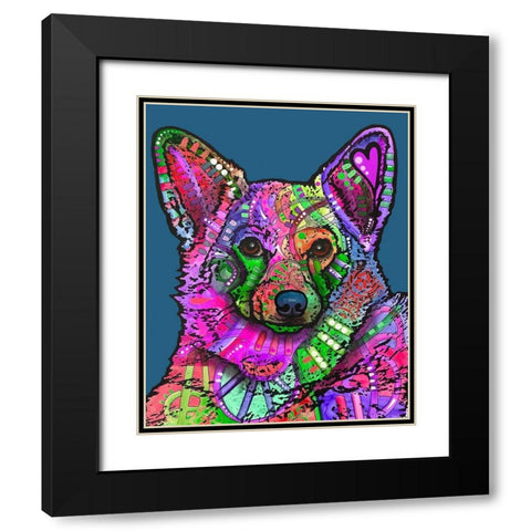 Indelible Corgi Black Modern Wood Framed Art Print with Double Matting by Dean Russo Collection