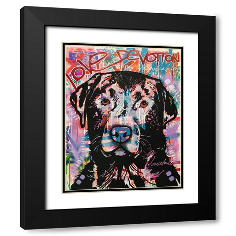 Love Devotion Lab Black Modern Wood Framed Art Print with Double Matting by Dean Russo Collection