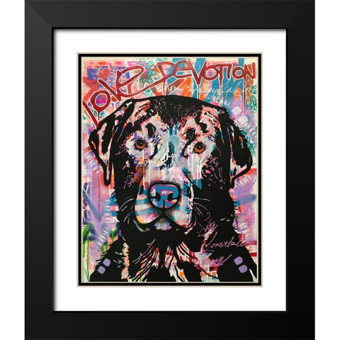 Love Devotion Lab Black Modern Wood Framed Art Print with Double Matting by Dean Russo Collection