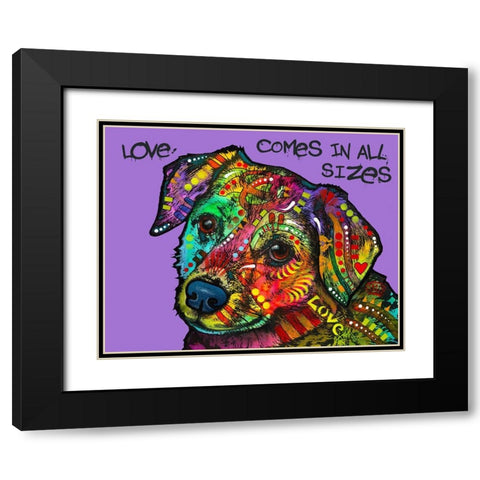 Love In All Sizes Black Modern Wood Framed Art Print with Double Matting by Dean Russo Collection