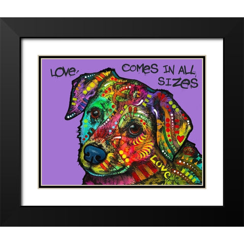 Love In All Sizes Black Modern Wood Framed Art Print with Double Matting by Dean Russo Collection