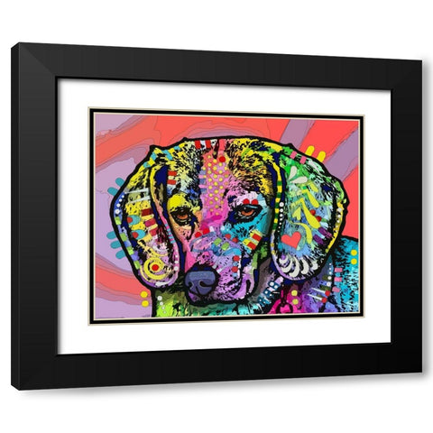 Magic Beagle Black Modern Wood Framed Art Print with Double Matting by Dean Russo Collection