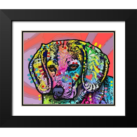Magic Beagle Black Modern Wood Framed Art Print with Double Matting by Dean Russo Collection