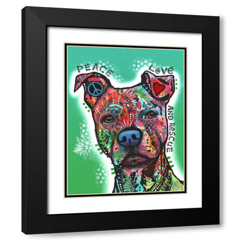 Peace-Love-and Rescue Black Modern Wood Framed Art Print with Double Matting by Dean Russo Collection