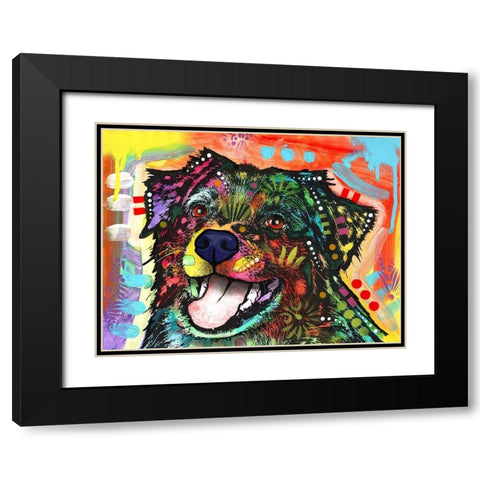 Speak Black Modern Wood Framed Art Print with Double Matting by Dean Russo Collection