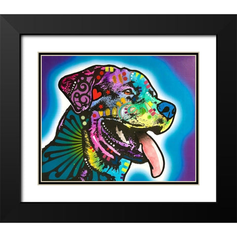 Spoiled Rottie Black Modern Wood Framed Art Print with Double Matting by Dean Russo Collection