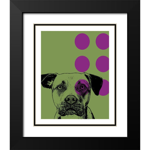 Spot Green Black Modern Wood Framed Art Print with Double Matting by Dean Russo Collection