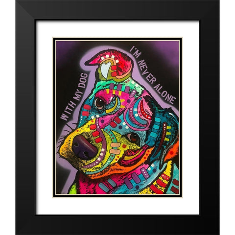 With My Dog Black Modern Wood Framed Art Print with Double Matting by Dean Russo Collection