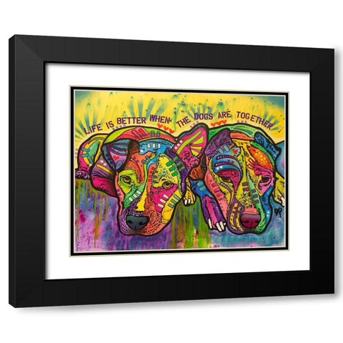 Together Black Modern Wood Framed Art Print with Double Matting by Dean Russo Collection