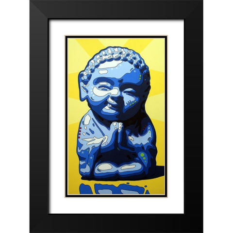 Wisdom Buddha Black Modern Wood Framed Art Print with Double Matting by Dean Russo Collection