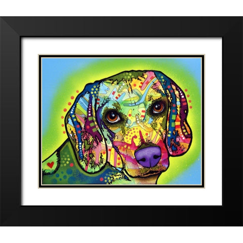 Beagle Black Modern Wood Framed Art Print with Double Matting by Dean Russo Collection