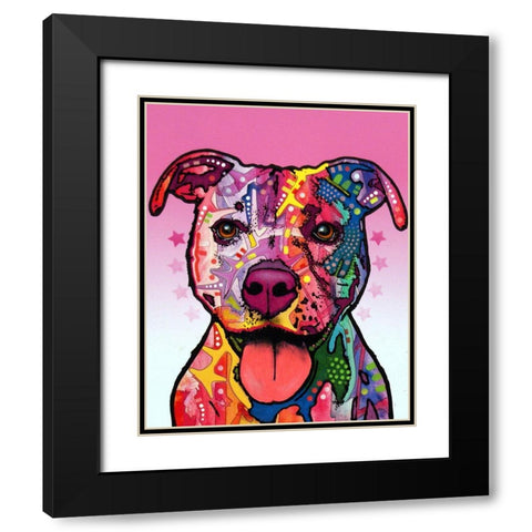 Cherish The Pitbull Black Modern Wood Framed Art Print with Double Matting by Dean Russo Collection