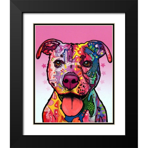 Cherish The Pitbull Black Modern Wood Framed Art Print with Double Matting by Dean Russo Collection