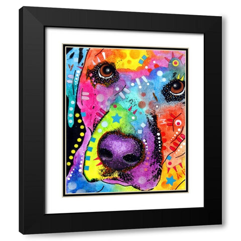 Closeup Labrador Black Modern Wood Framed Art Print with Double Matting by Dean Russo Collection