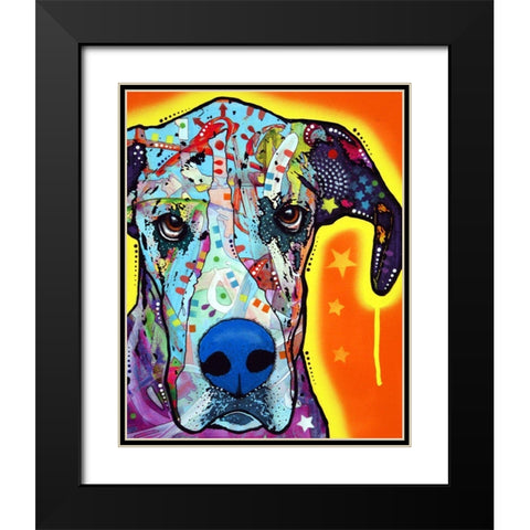 Great Dane Black Modern Wood Framed Art Print with Double Matting by Dean Russo Collection