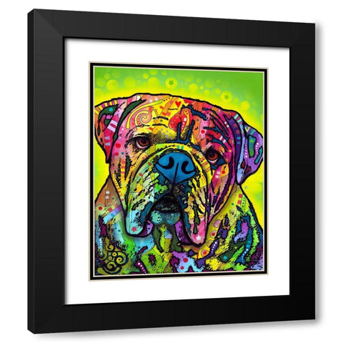 Hey Bulldog Black Modern Wood Framed Art Print with Double Matting by Dean Russo Collection