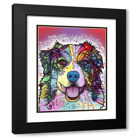 Australian Shepherd Black Modern Wood Framed Art Print with Double Matting by Dean Russo Collection