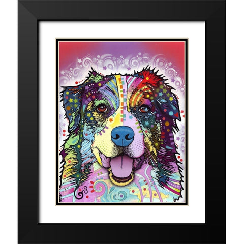 Australian Shepherd Black Modern Wood Framed Art Print with Double Matting by Dean Russo Collection