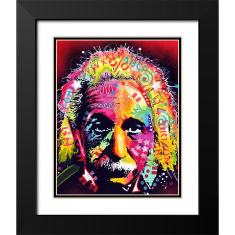 Einstein II Black Modern Wood Framed Art Print with Double Matting by Dean Russo Collection