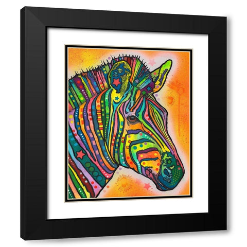 Zebra Black Modern Wood Framed Art Print with Double Matting by Dean Russo Collection