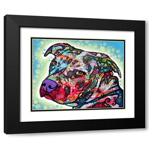 Bulls Eye Black Modern Wood Framed Art Print with Double Matting by Dean Russo Collection