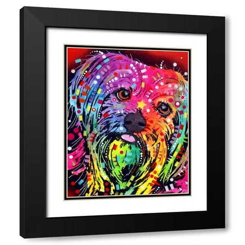Yorkie Black Modern Wood Framed Art Print with Double Matting by Dean Russo Collection