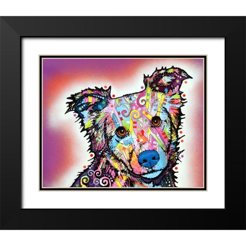 Collied Black Modern Wood Framed Art Print with Double Matting by Dean Russo Collection