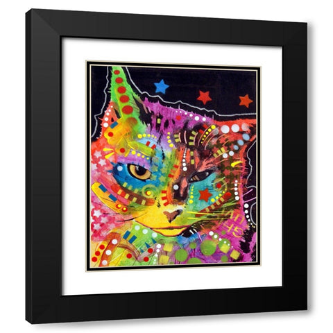 Puff Black Modern Wood Framed Art Print with Double Matting by Dean Russo Collection