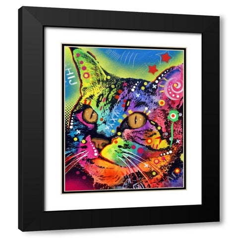 Alpha Black Modern Wood Framed Art Print with Double Matting by Dean Russo Collection