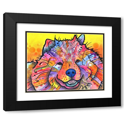 Benzi Black Modern Wood Framed Art Print with Double Matting by Dean Russo Collection