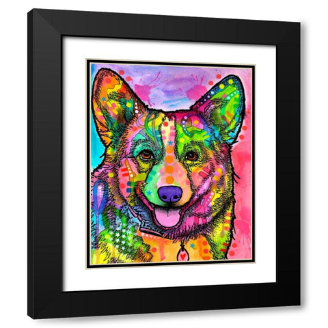 Corgi II Black Modern Wood Framed Art Print with Double Matting by Dean Russo Collection