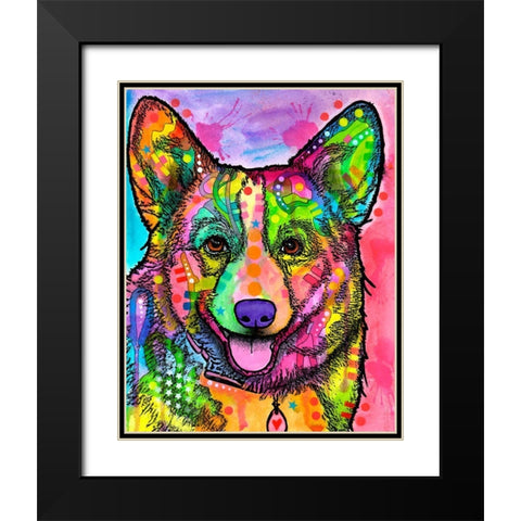 Corgi II Black Modern Wood Framed Art Print with Double Matting by Dean Russo Collection
