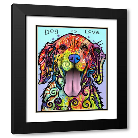 Dog Is Love Black Modern Wood Framed Art Print with Double Matting by Dean Russo Collection