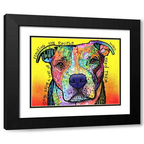 Dogs Have A Way Black Modern Wood Framed Art Print with Double Matting by Dean Russo Collection