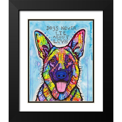 Dogs Never Lie Black Modern Wood Framed Art Print with Double Matting by Dean Russo Collection