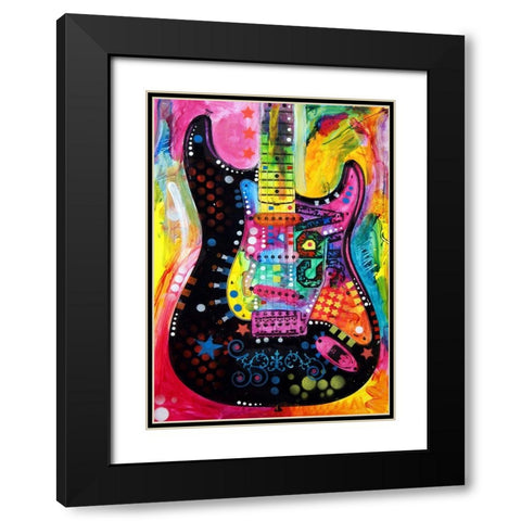 Lenny Strat Black Modern Wood Framed Art Print with Double Matting by Dean Russo Collection