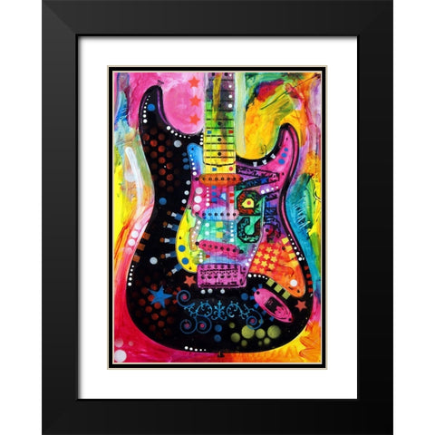 Lenny Strat Black Modern Wood Framed Art Print with Double Matting by Dean Russo Collection