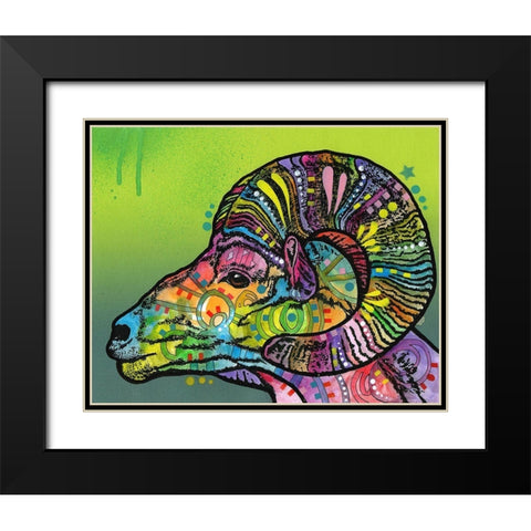 Ram Black Modern Wood Framed Art Print with Double Matting by Dean Russo Collection