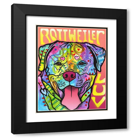 Rottweiler  Luv Black Modern Wood Framed Art Print with Double Matting by Dean Russo Collection