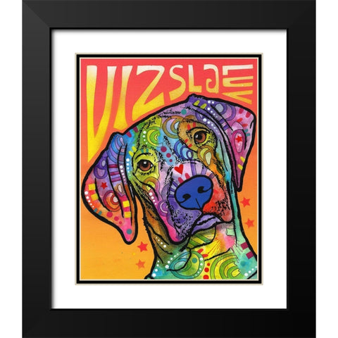 Vizsla Luv Black Modern Wood Framed Art Print with Double Matting by Dean Russo Collection