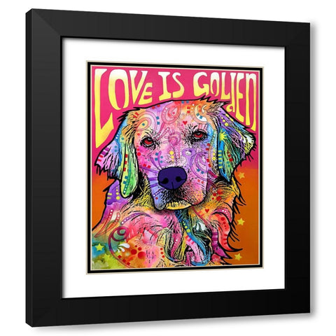 Love is Golden Black Modern Wood Framed Art Print with Double Matting by Dean Russo Collection