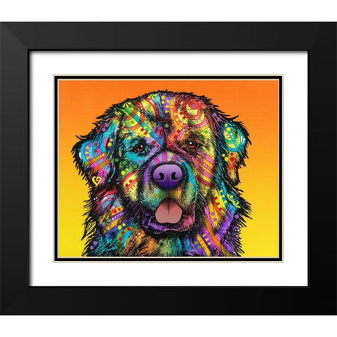 Newfie Black Modern Wood Framed Art Print with Double Matting by Dean Russo Collection