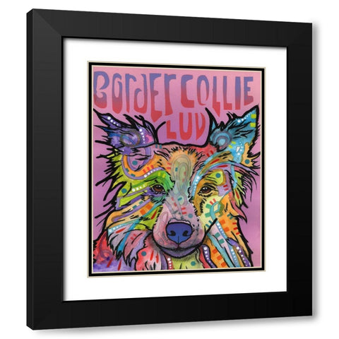 Border Collie Love 2 Black Modern Wood Framed Art Print with Double Matting by Dean Russo Collection