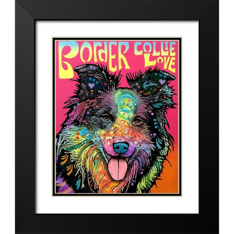 Border Collie Luv Black Modern Wood Framed Art Print with Double Matting by Dean Russo Collection