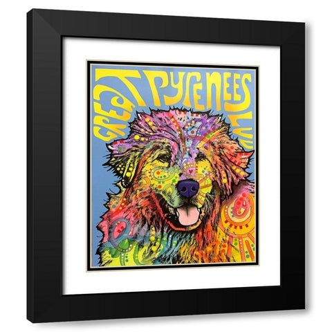 Great Pyrenees Black Modern Wood Framed Art Print with Double Matting by Dean Russo Collection