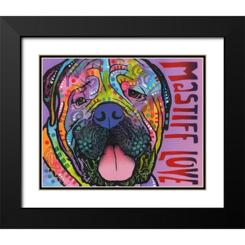 Mastiff Love Black Modern Wood Framed Art Print with Double Matting by Dean Russo Collection