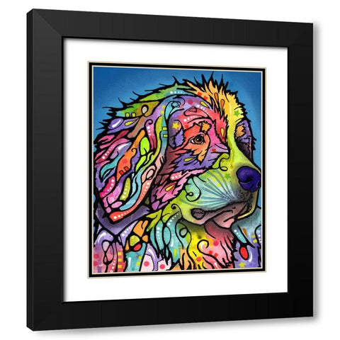 Mountain Dog Black Modern Wood Framed Art Print with Double Matting by Dean Russo Collection