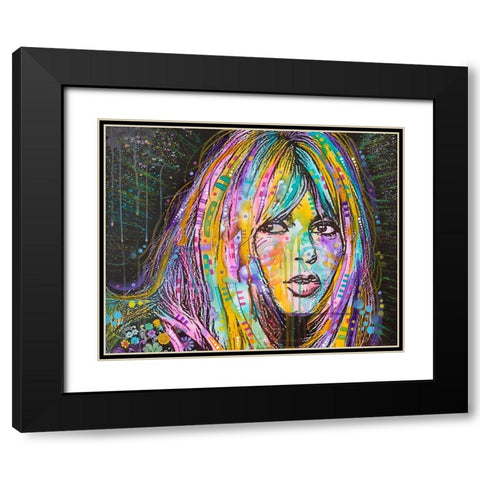 Bardot1 Black Modern Wood Framed Art Print with Double Matting by Dean Russo Collection