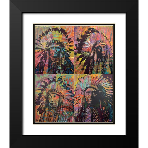 Chiefs Quadrant Black Modern Wood Framed Art Print with Double Matting by Dean Russo Collection