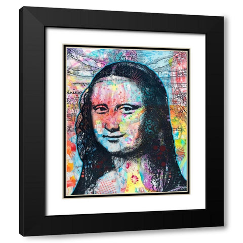 Mona Lisa with David on Top Black Modern Wood Framed Art Print with Double Matting by Dean Russo Collection